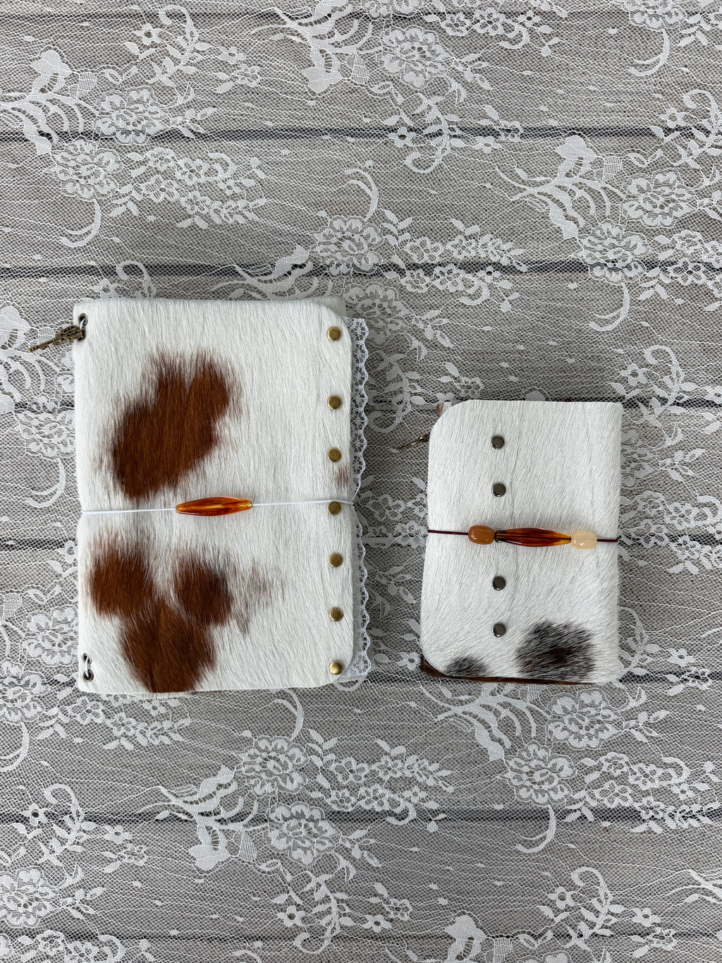A5 Cowhide Lace Journal