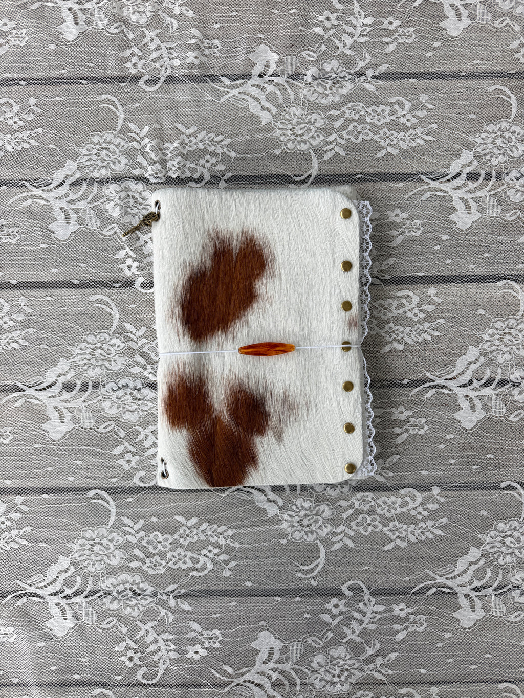 A5 Cowhide Lace Journal
